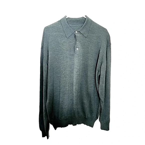 Brook Brothers Wool/ Silk and Cashmere Men Olive Green light weight  sweater. - Picture 2 of 9